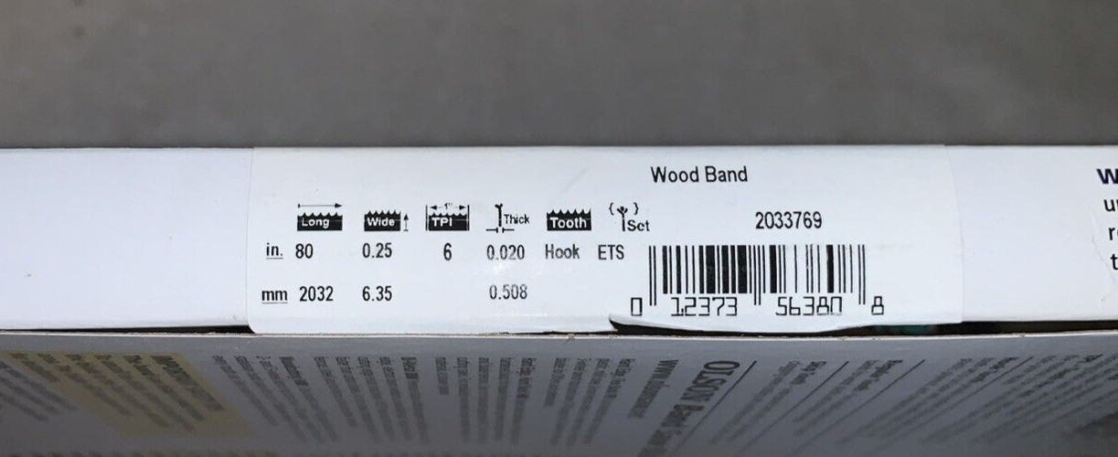 Olson Band Saw Blade 80″ Long, 6 TPI, 1/4″ Wide, Hook Tooth #2033769