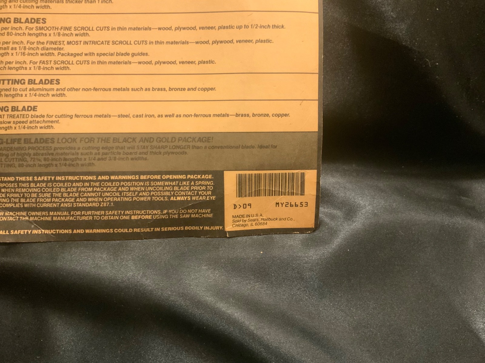 Sears Craftsman 926653 Band Saw Blade (new) 56-7/8″ long 6 teeth/inch USA