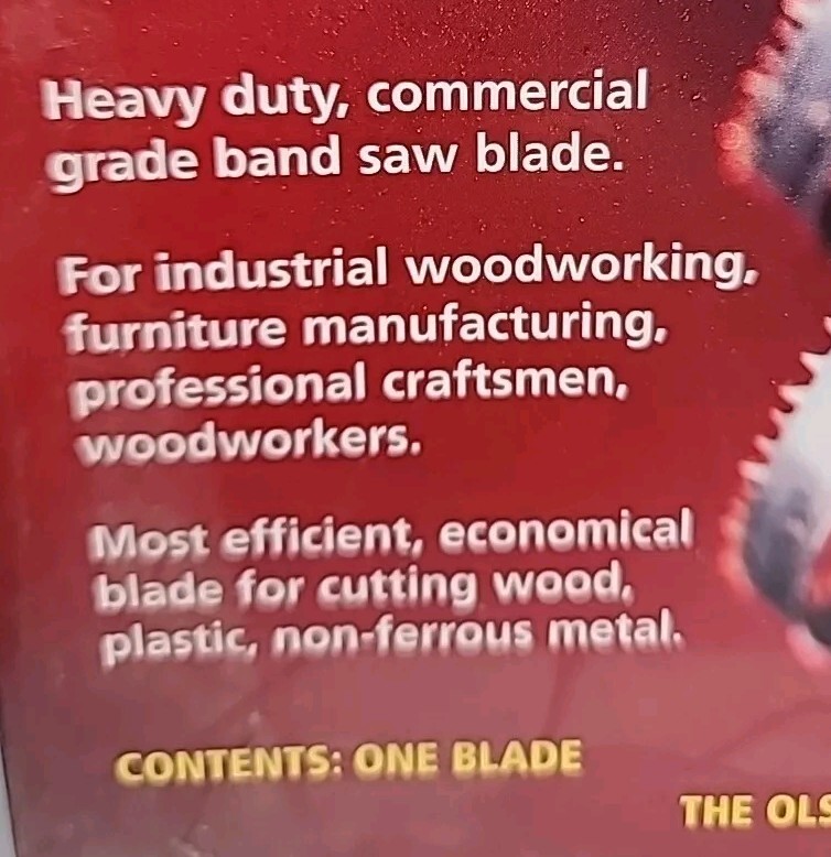 MVP Olson Band Saw Wood, Plastic Blade 93.5 Inch Width 1/4 Gauge .25 TPI 6 Raker