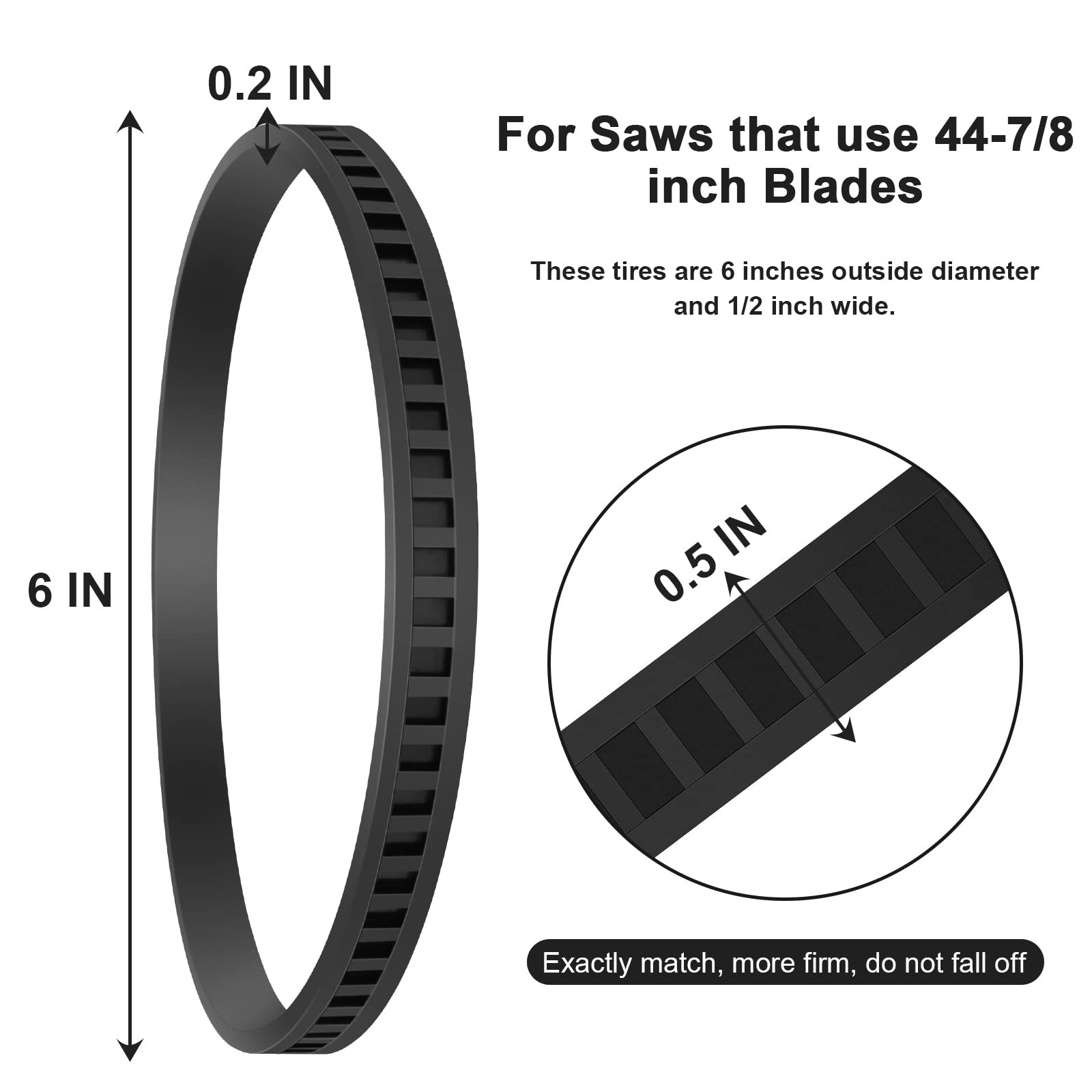 2 Pack 45-69-0010 Blade Pulley Tires Replacement For Bandsaw Part Deep Black