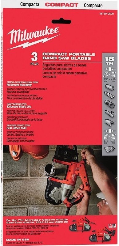 Milwaukee 48-39-0529 35-3/8 in. 18 tpi. Compact Band Saw Blade 3 pk
