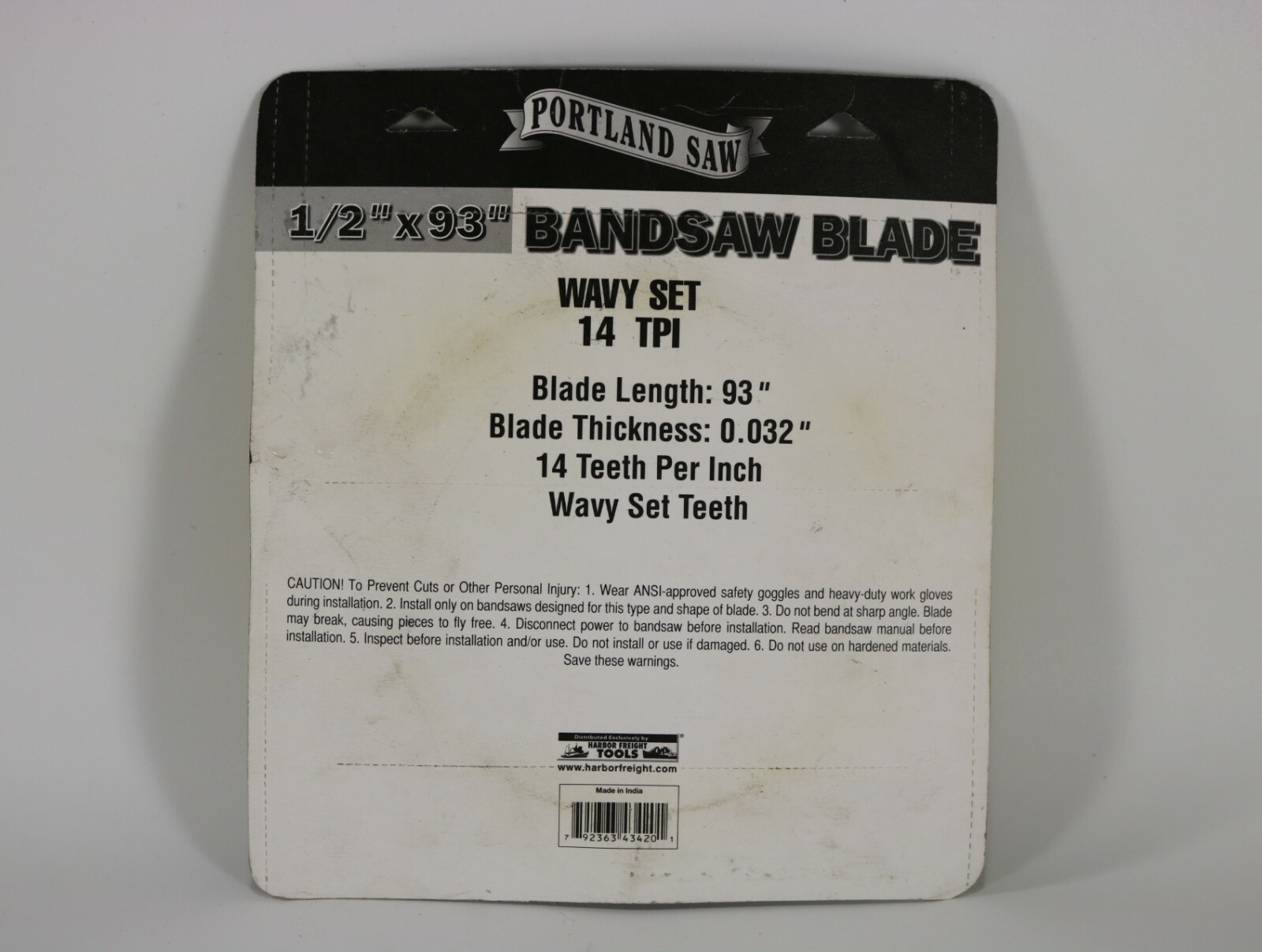Portland Saw 1/2″x 93″ Bandsaw Blade 14 TPI