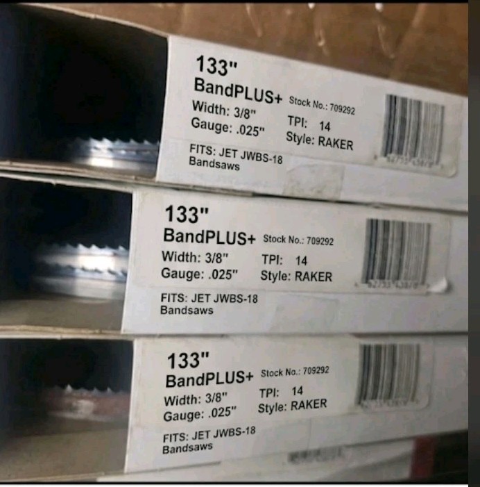 3 PACK~JET Silicon Steel Bandsaw Blade 133″ 3/8″14 Raker .025″~709292~Light Rust