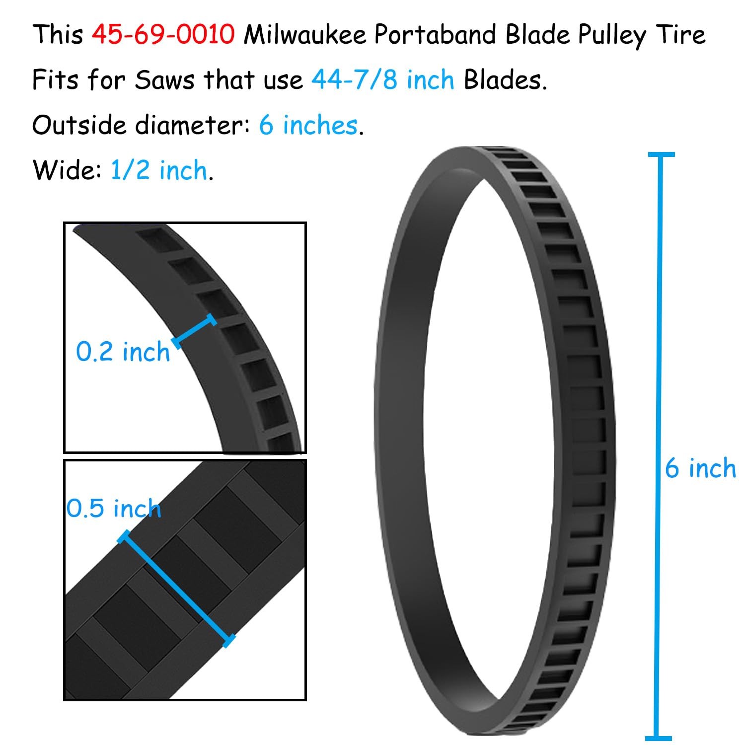 2 Pack 45-69-0010 Blade Pulley Tires Replacement 2pcs pulley tire