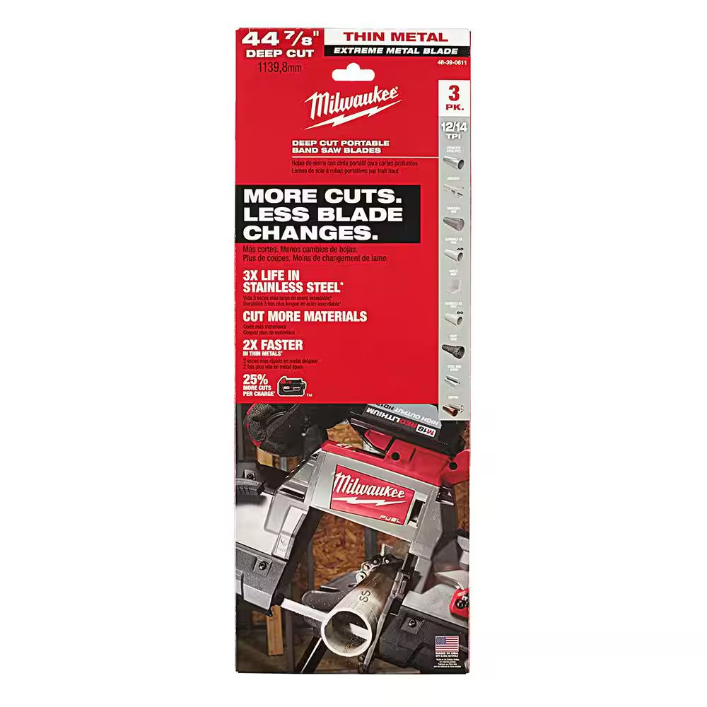 44-7/8 In. 12/14 TPI Deep Cut Portable Extreme Thin Metal Cutting Band Saw Blade