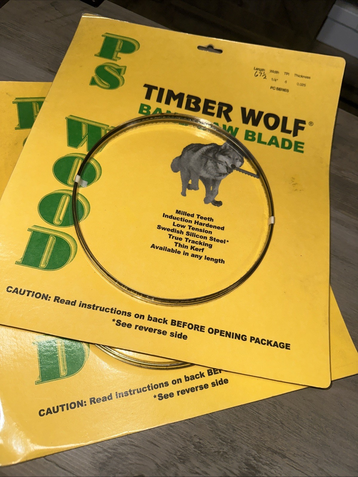 New Sealed PS WOOD – Timber Wolf Band Saw Blades 67.5 inch 1/4” 6 TPI
