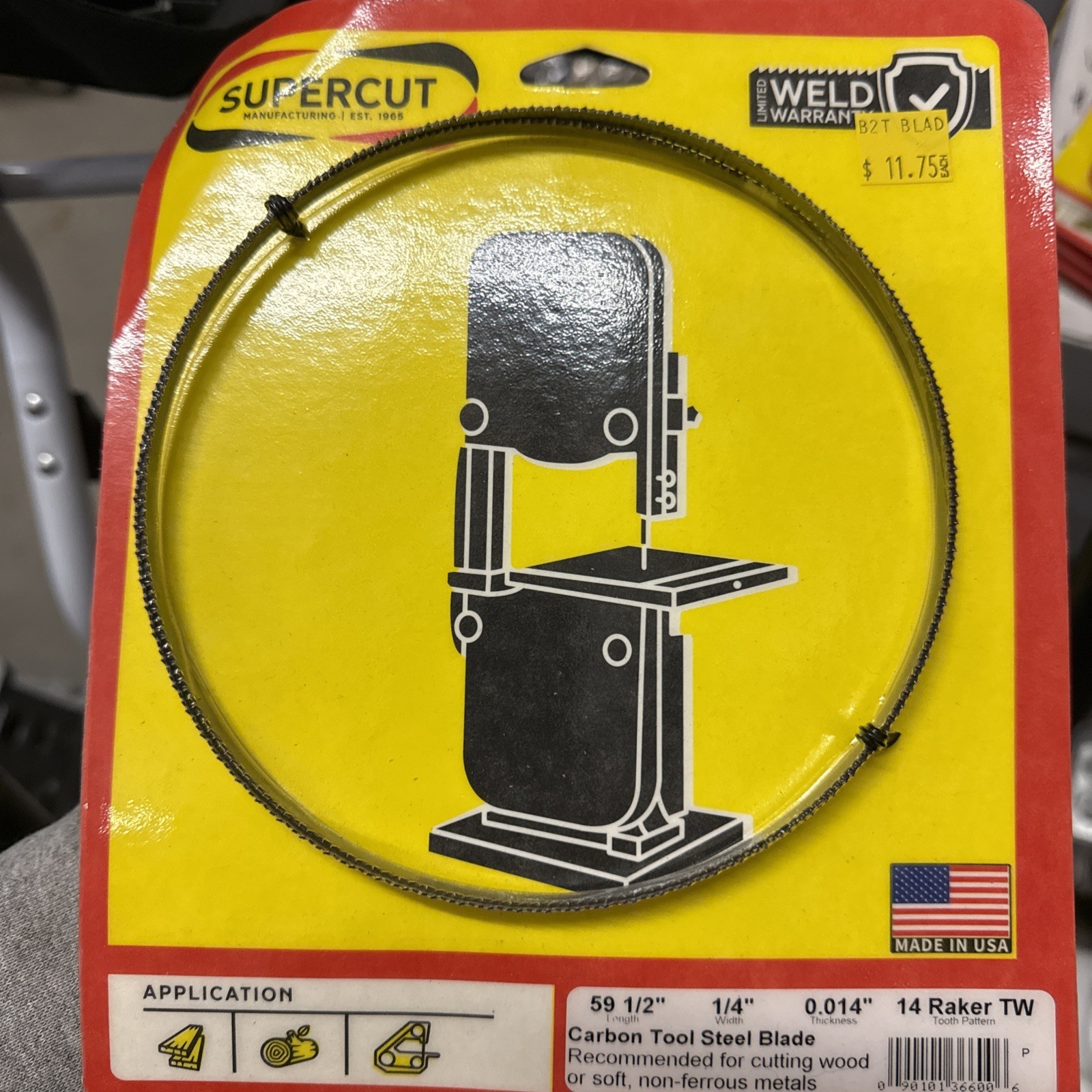Supercut 59 1/2” 1/4” 0.014” 14 Raker TW