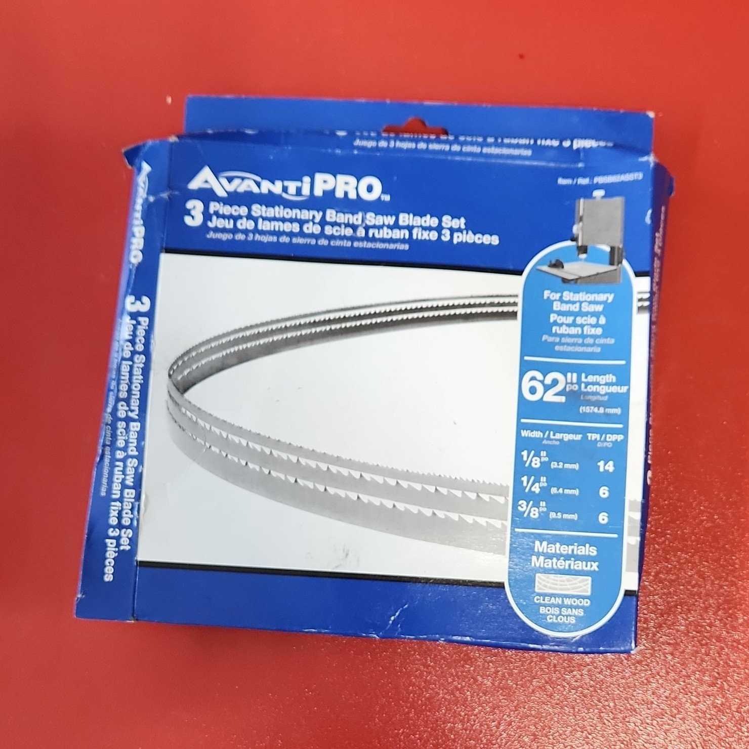 Avanti Pro 3-Pack Band Saw Blades 62″ Steel for Clean Wood PBSB62ASST3