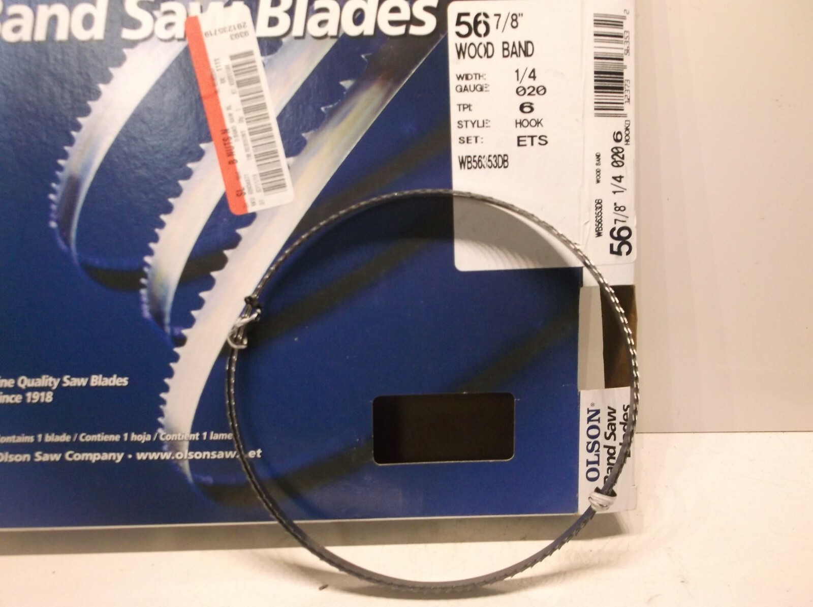 WB56353 Olson 56 7/8″ Wood Band Saw Blade 1/4″ X .020 6 TPI