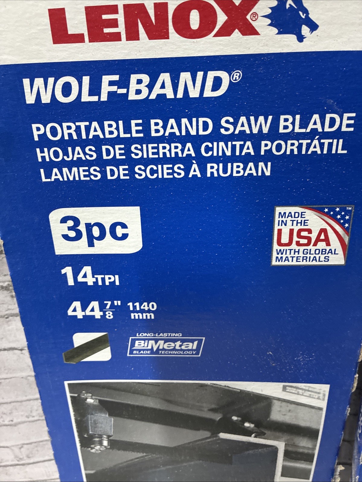 44-7/8″ 14TPI Band Saw Blade Lenox Wolf 6 Total