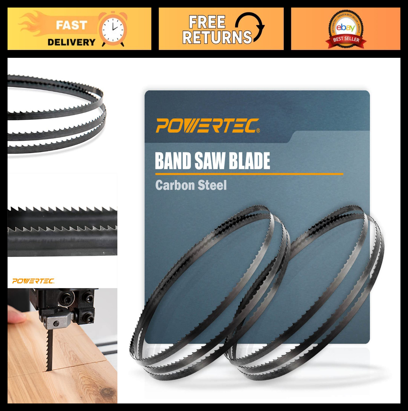 56-7/8″ Bandsaw Blades, 1/4″ x 6 TPI for Woodworking, 2 Pack – Compatible with 3