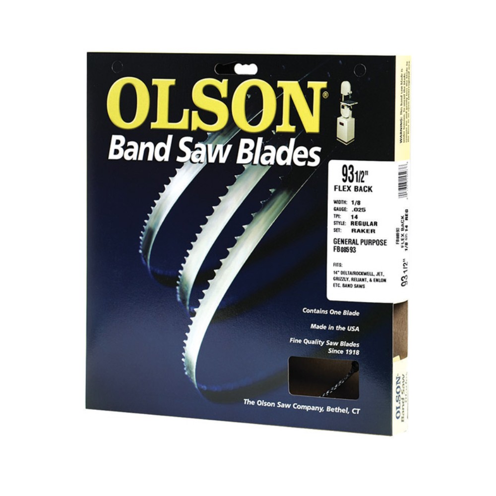 Olson 08593 14 TPI High Carbon Steel Band Saw Blade 93.5 L x 1/8 W in.
