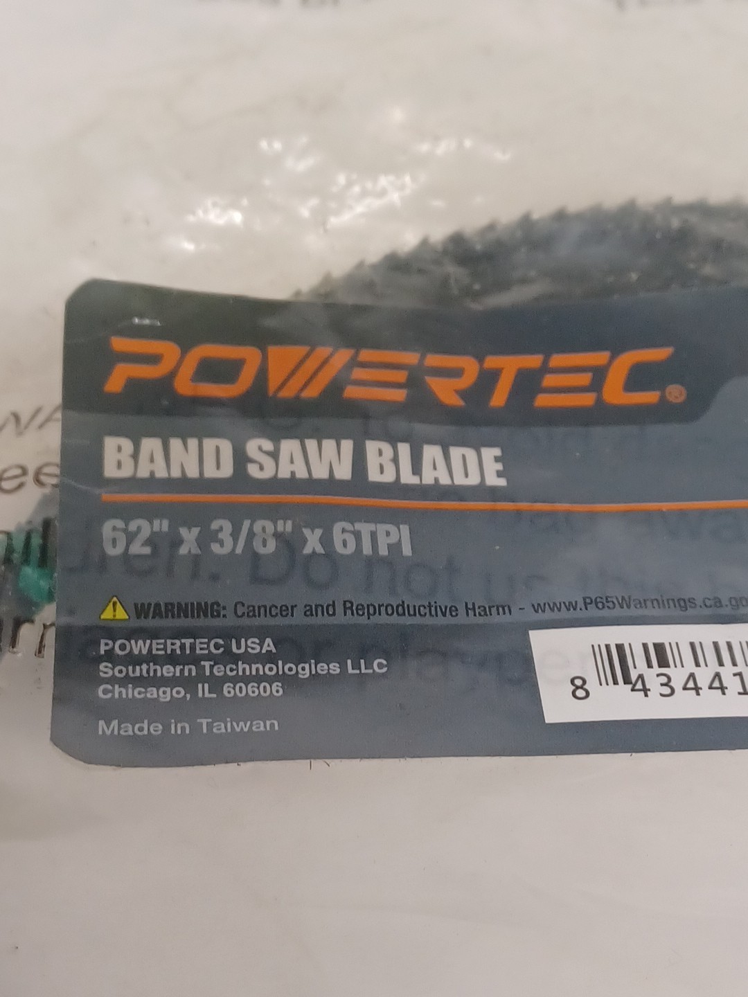 POWERTEC Band Saw Blade 62″ x 3/8″ x 6 TPI Bandsaw High Carbon Steel (13133)