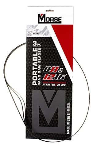 Portable Bimetal Bandsaw Blades 44-7/8″ x 1/2″ x .020″, 12/16 TPI, 3 Pack