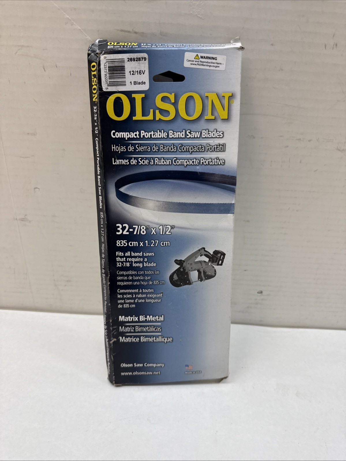 Olson BM92231 14 TPI Bi-Metal Portable Band Saw Blade 32-7/8 L x 1/2 W in.