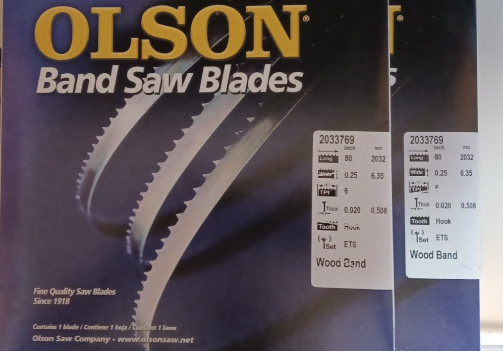 (2 blades) Olson Band Saw Blade 80″ Long, 6 TPI, 1/4″ Wide, Hook Tooth #2033769