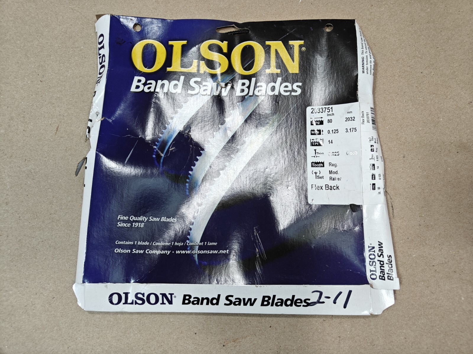 Olson Saw FB08580DB 1/8 by 0.025 by 80-Inch HEFB Band 14 TPI Regular Saw Blade