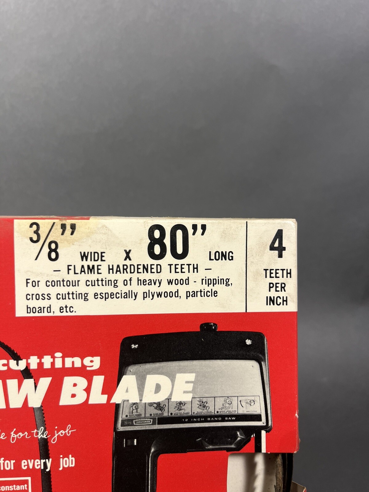Craftsman 80″ Band Saw Blade 3/8″ Wide 4 Teeth Inch USA