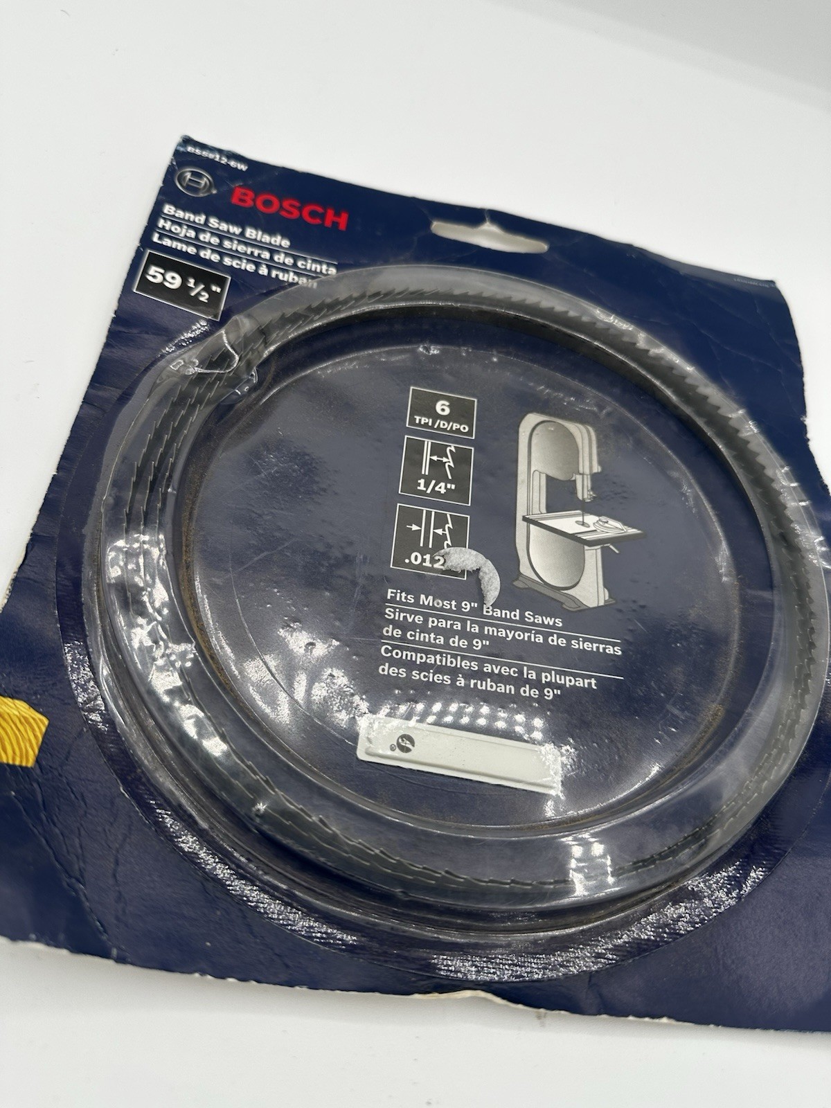 BOSCH BS5912-6W 59.5″ x 1/4″ 6TPI Carbon 9-in Stationary Band Saw Blade New -H4