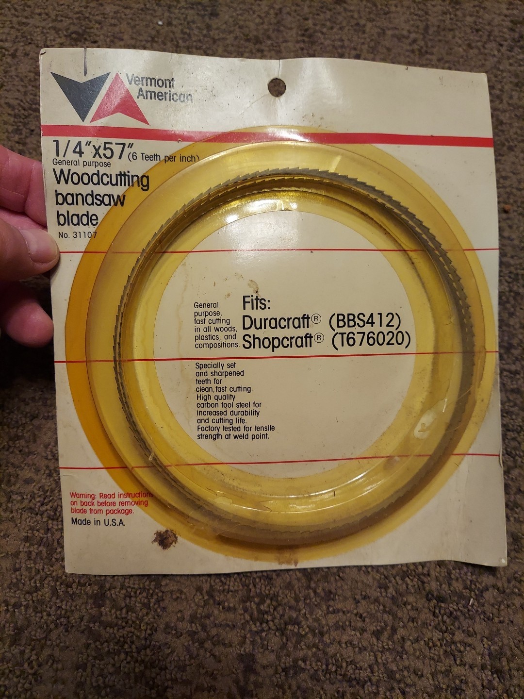 Vermont American Woodcutting Bandsaw Blade NOS. ONLY 1 @ PRICE