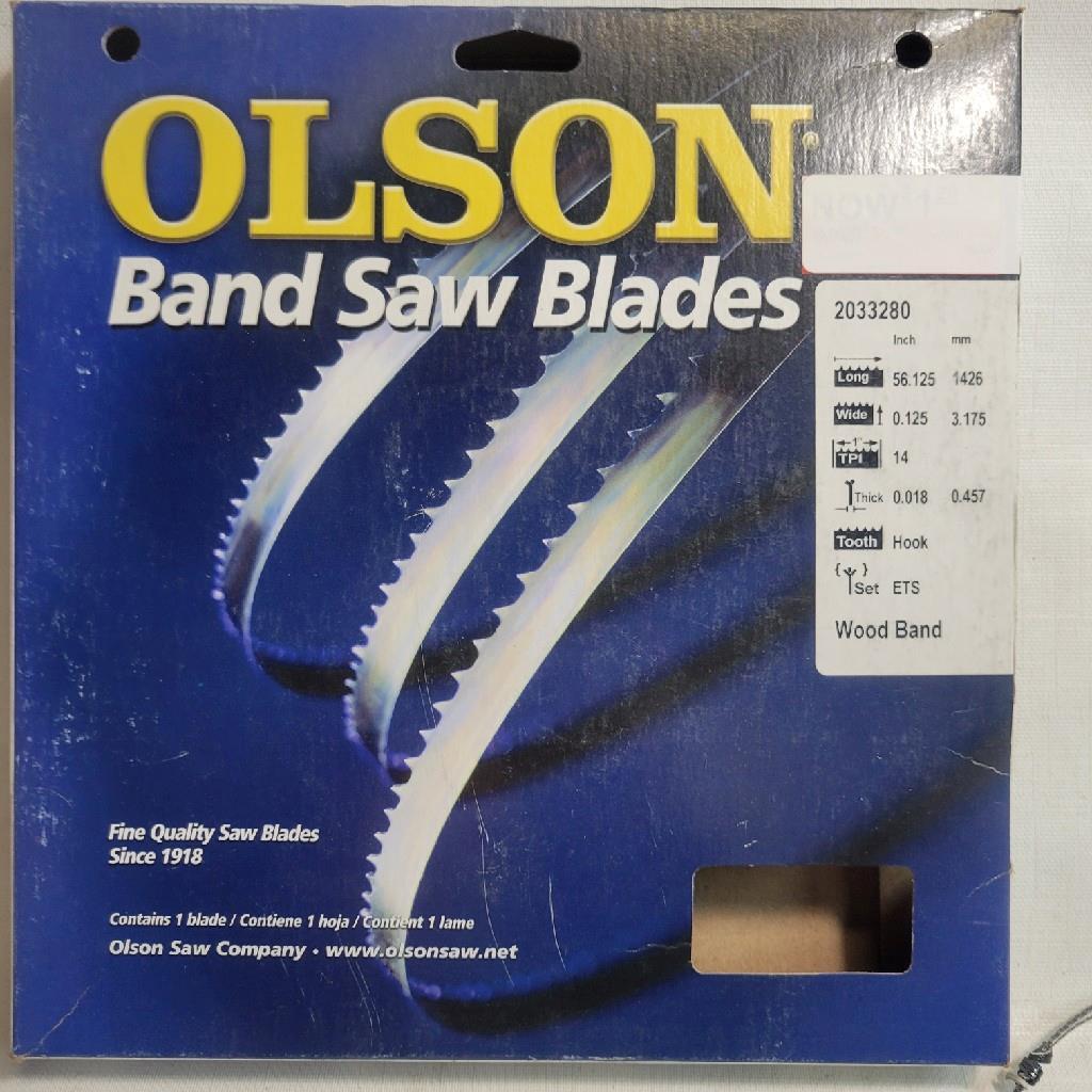 OLSON 2033280 WOOD CUTTING BAND SAW BLADE 56.125″x 0.125″x 14 TPI HOOK TOOTH NEW