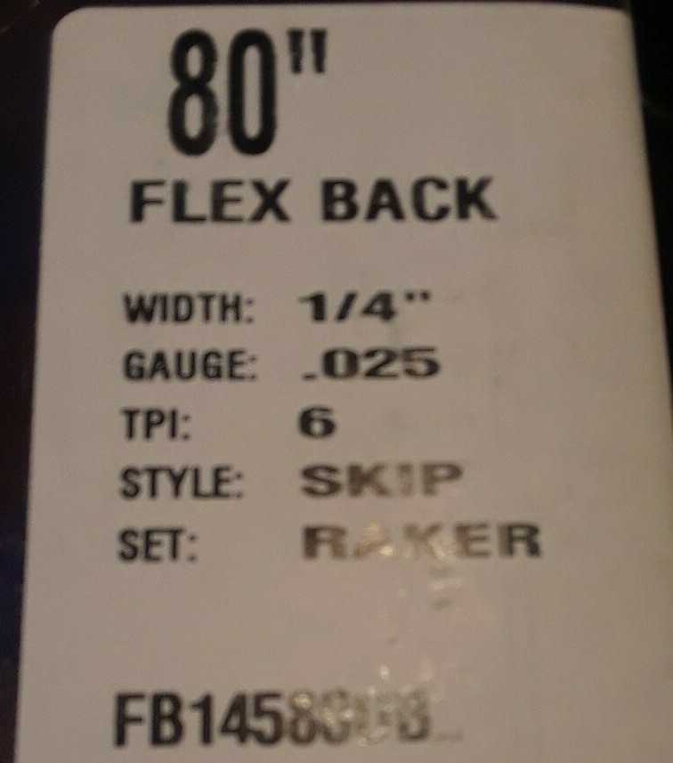 Olson Flex Back Band Saw Blade 80″ inch x 1/4″, 6 TPI, Skip Raker