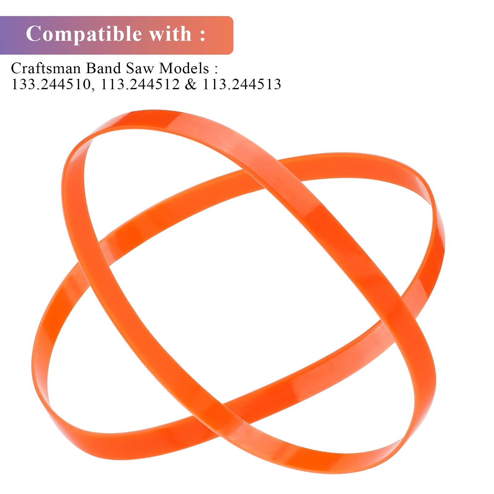 Urethane Band Saw Tires 6″ Inch x 3/8″ x.095″ FOR 3-wheel 10″ Orange