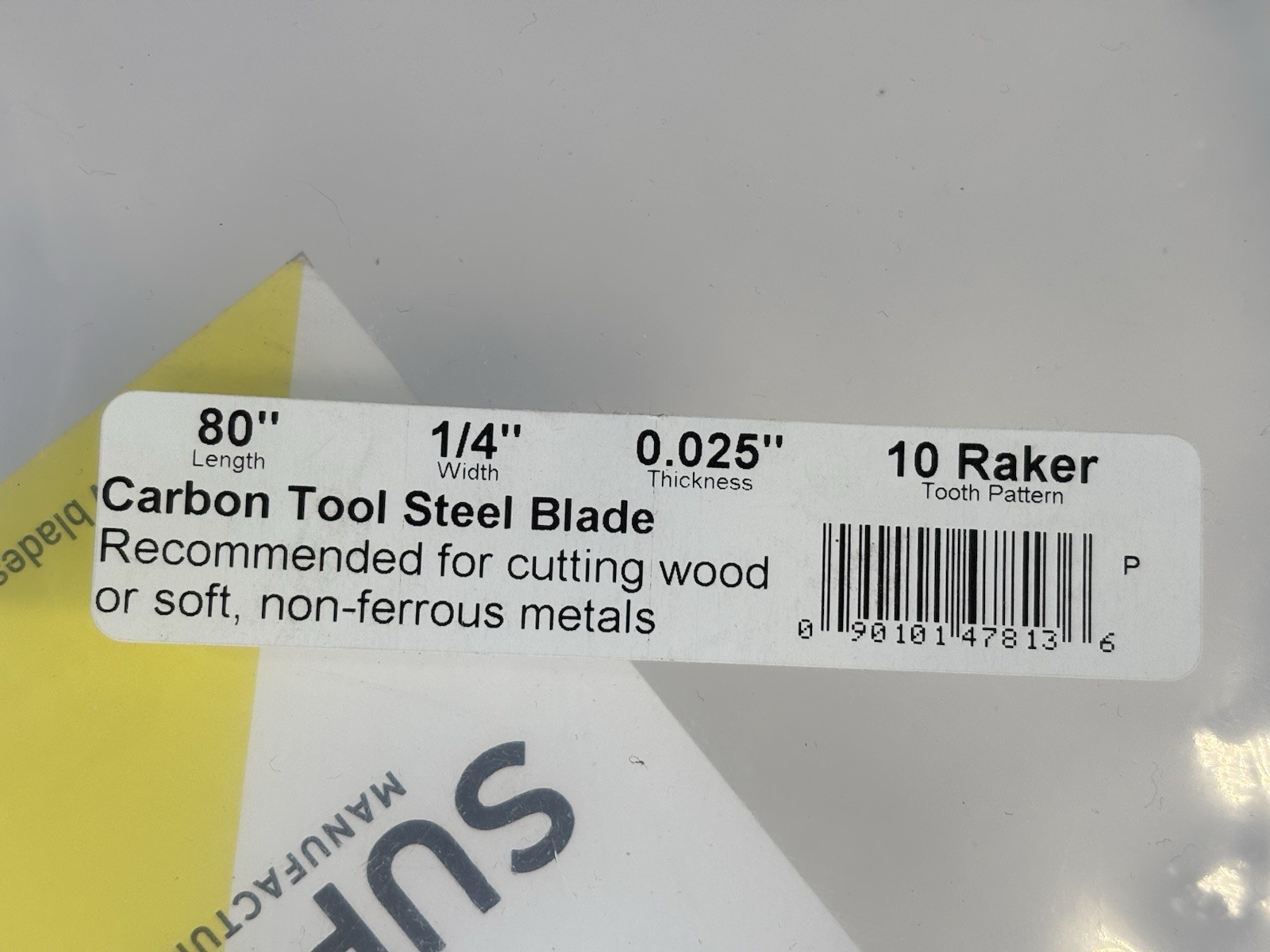 Supercut Bandsaw Blade 80” L, 1/4” W, 0.025” Thick, 10 Raker Tooth Pattern