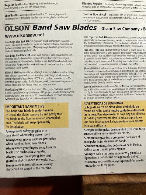 OLSON #2033660 BAND SAW BLADE 64.5″x0.5″x0.025″ 14 TPI BRAND NEW IN BOX