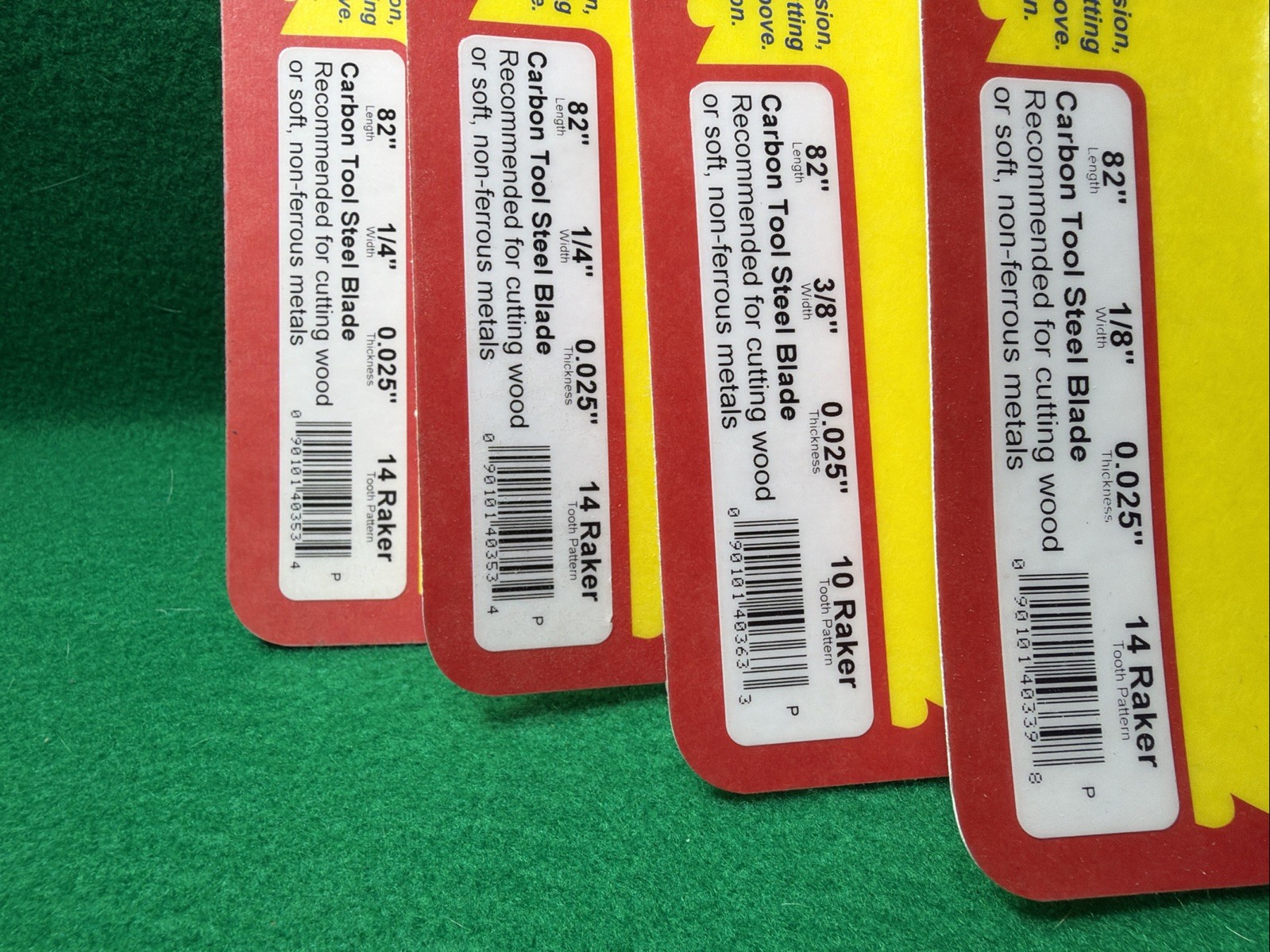 Lot of 4 Supercut 82-inch Bandsaw Blades Carbon Tool Steel Various Widths