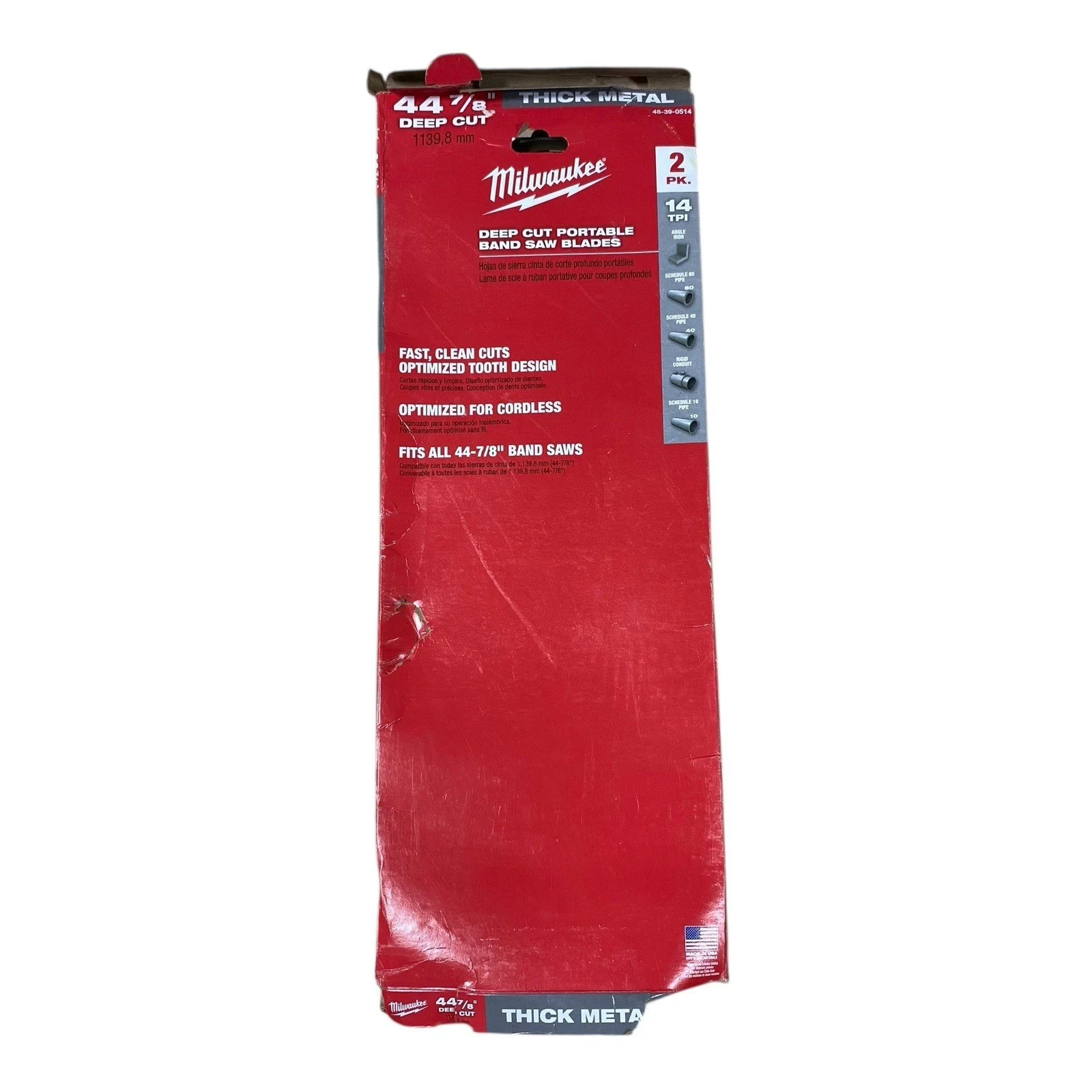 Milwaukee 48-39-0514 Bi-Metal Band Saw Blades 44-7/8″ 14TPI 2-Pack