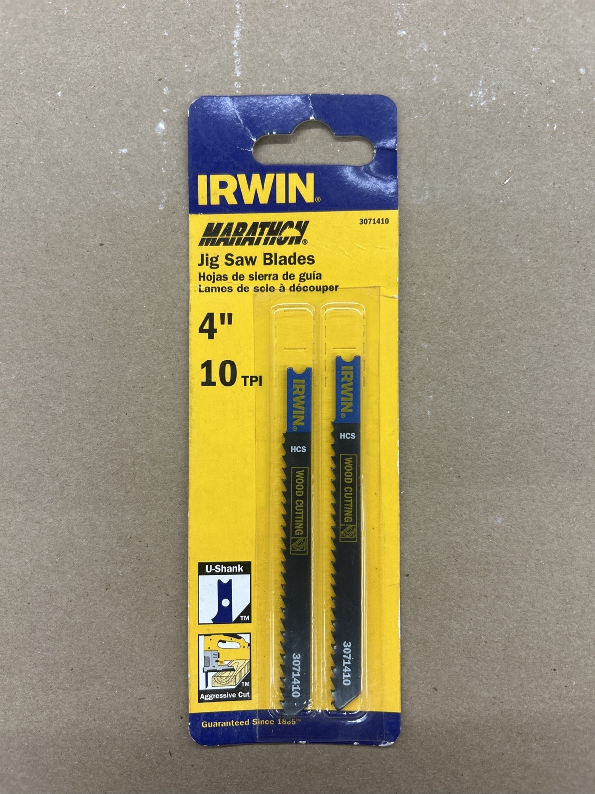 Irwin 3071410 10 TPI Carbon Steel Milled U-Shank Jig Saw Blade 4 L in.