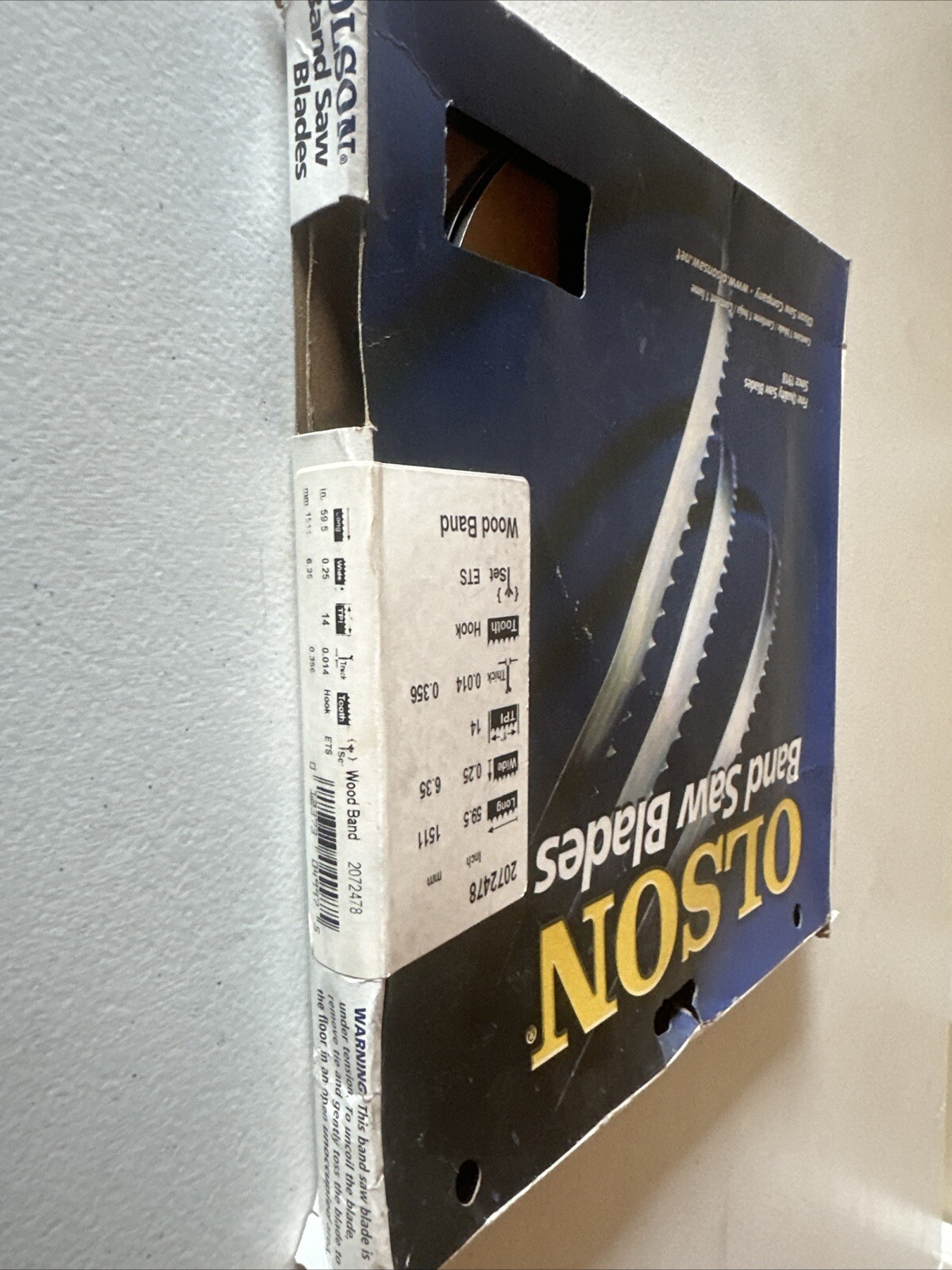 OLSON #2072478 BAND SAW BLADE 59.5″x 0.25″x 14 TPI HOOK TOOTH BRAND NEW