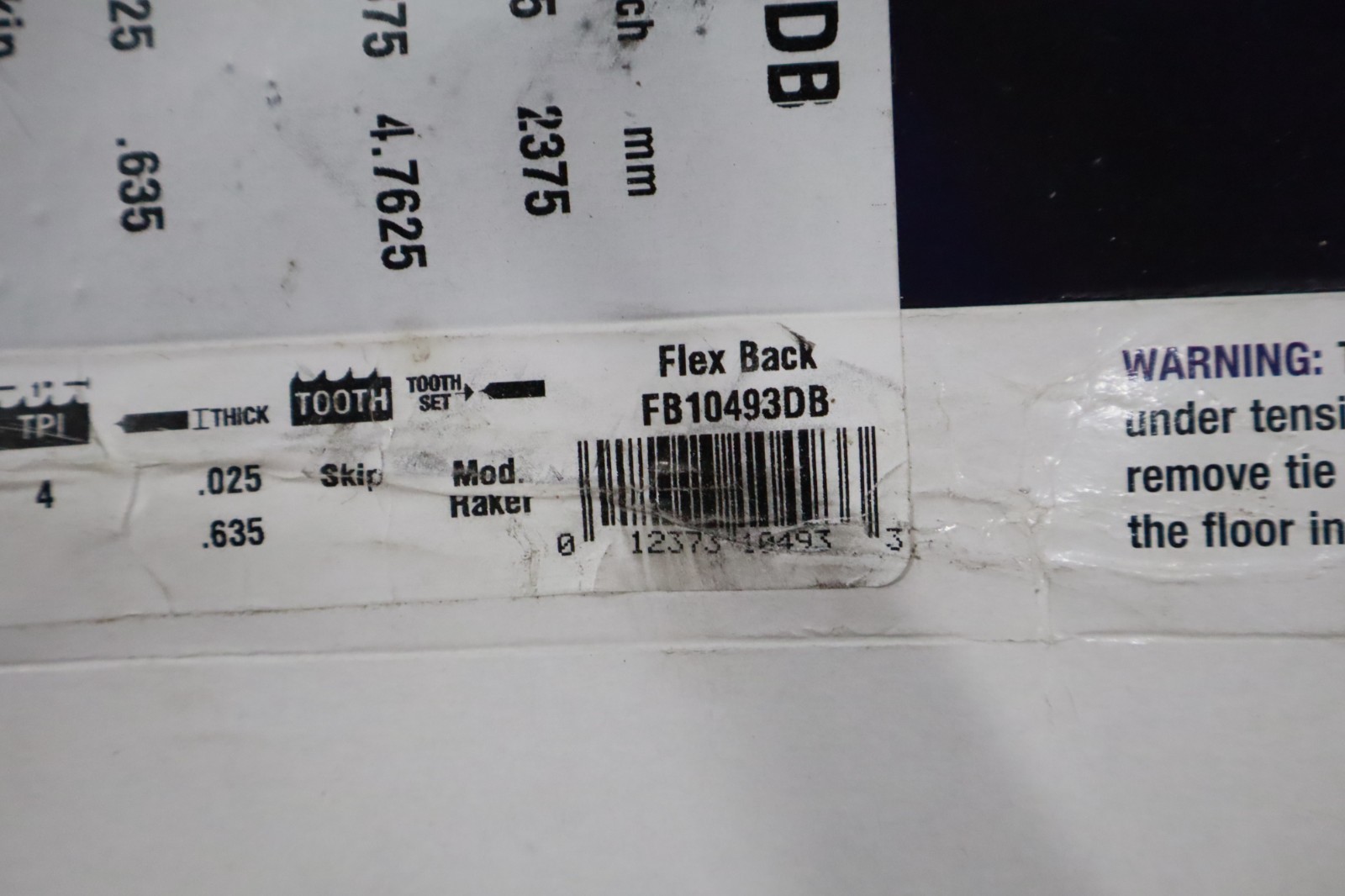 Olson FB10493DB Hard Edge Flex Back Band Saw Blade 93-1/2″ x 3/16″ x .025″ 4-TPI