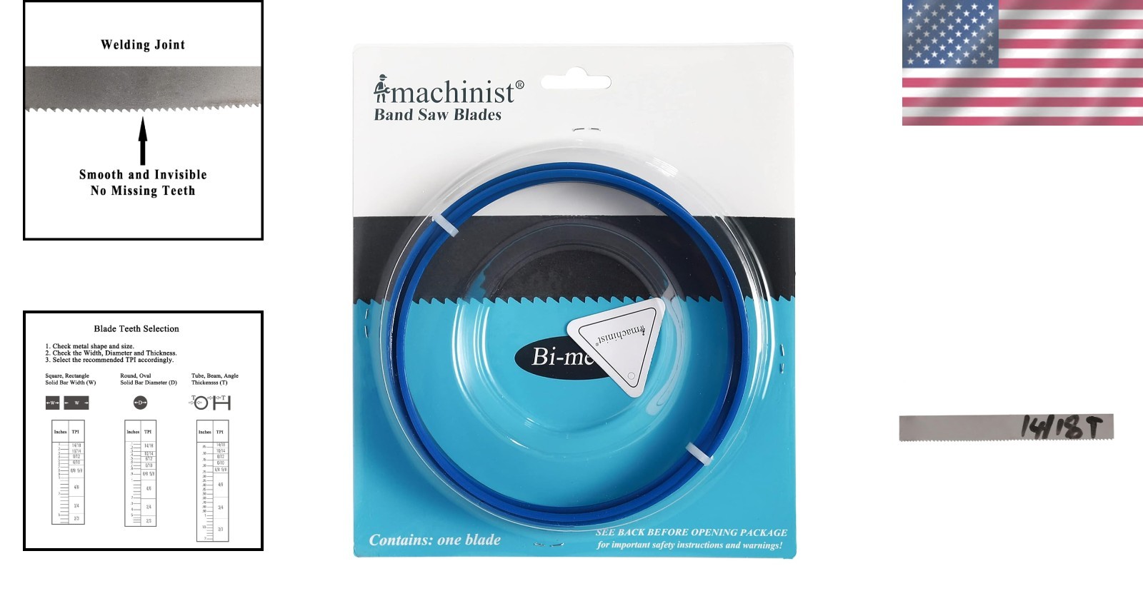 Variable Teeth M42 Bandsaw Blade 56-1/2″ for Soft Ferrous Metal – 0.025″ Thick