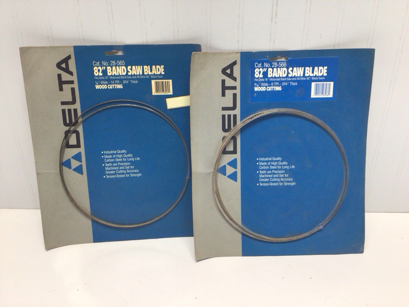 Delta 82in Band Saw Blades 3/16 & 1/8 6 TPI Carbon Steel Wood Cut (2) 28-566/565