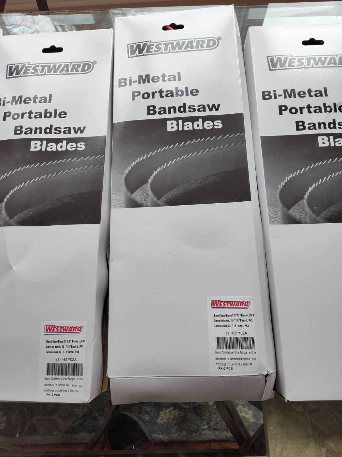 Westward 46Ty02 Band Saw Blade,2 Ft. 8-7/8 In. L,Pk3