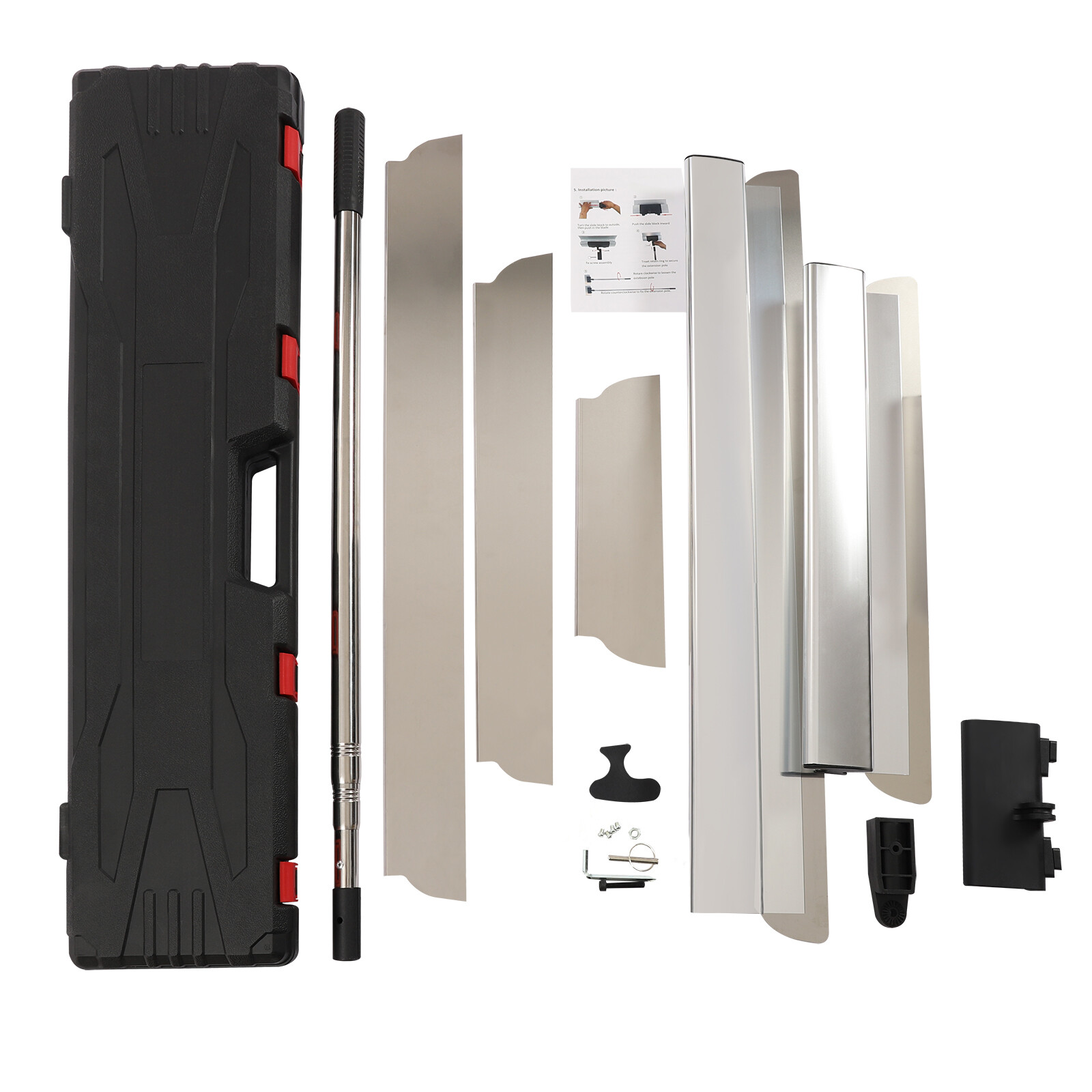 Drywall Skimming Blade Set Blade Combo 12/22/32in 35-80″ Handle Stainless Steel
