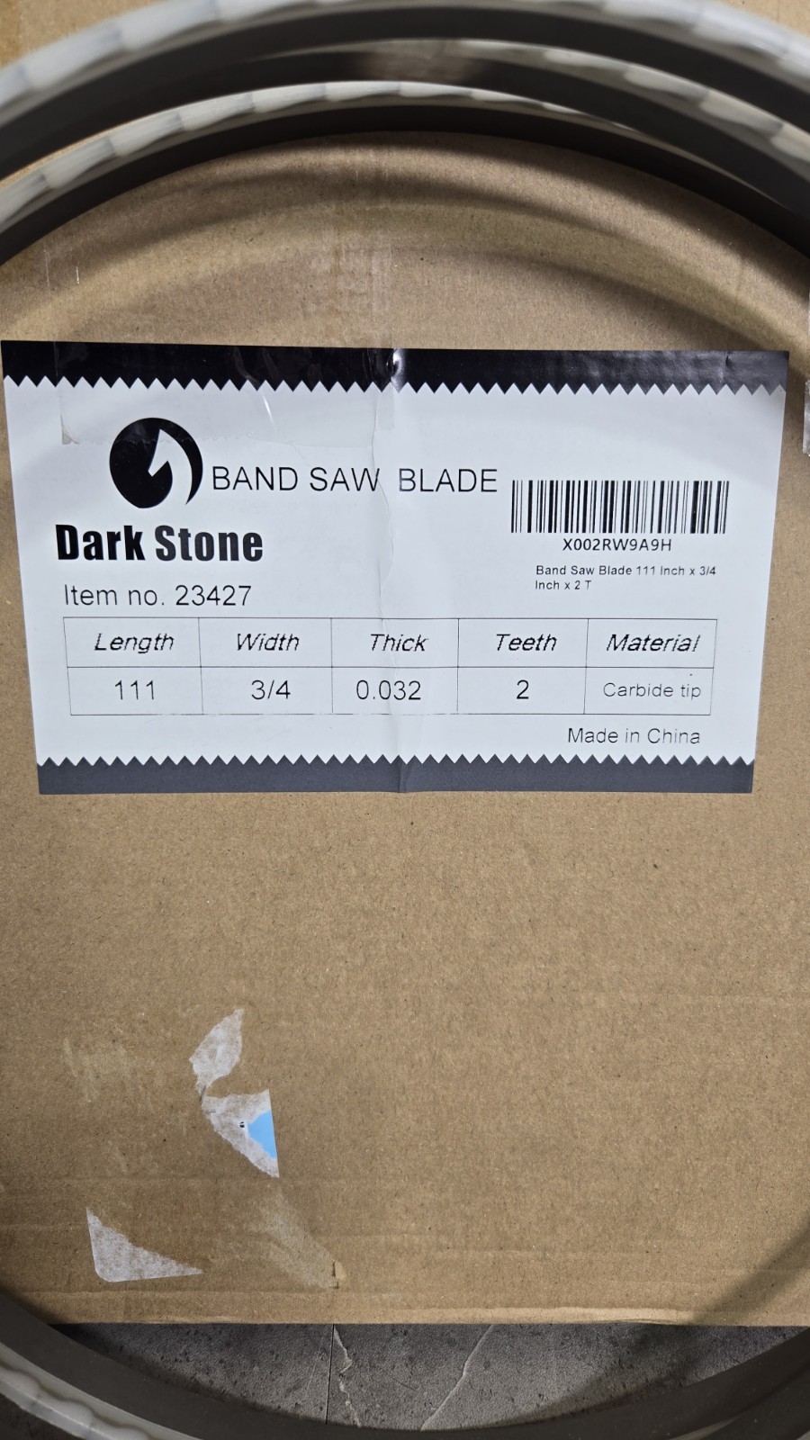 NEW Dark Stone 111″x 3/4″ 2 TPI Carbide-Tipped Pro Band Saw Blade Model DS23427