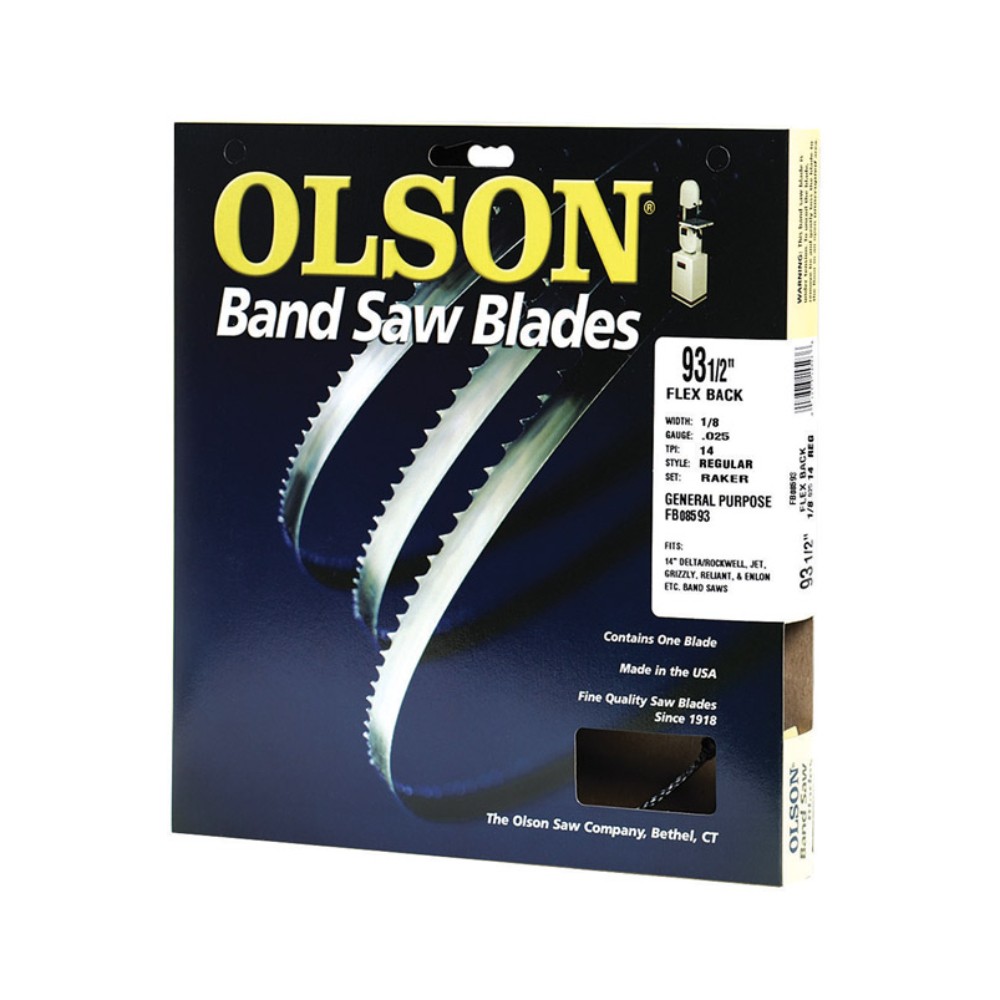 Olson 08593 14 TPI High Carbon Steel Band Saw Blade 93.5 L x 1/8 W in.