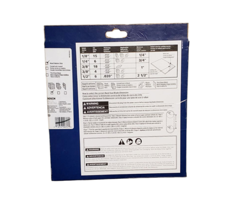 New In Box Bosch BS80-6W 80″ Bandsaw Blade 1/4″ width .020″ Gauge 6 TPI