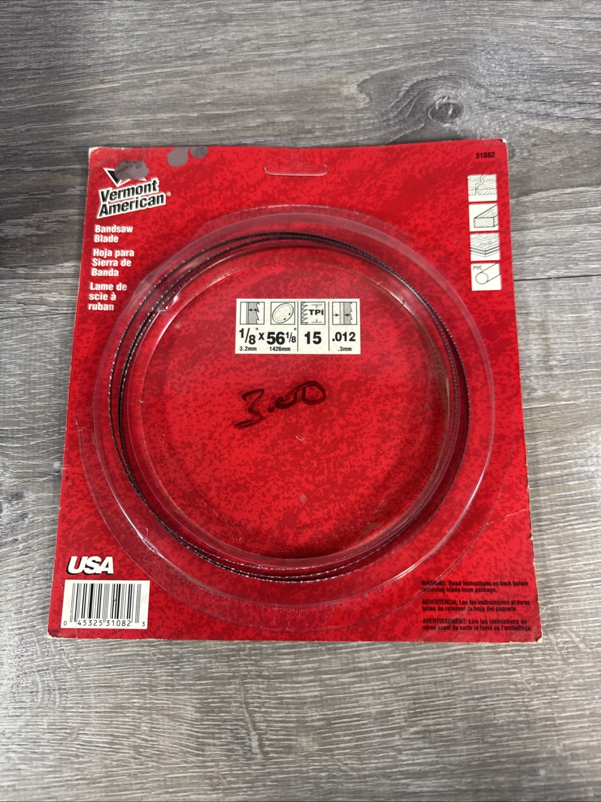Vermont American Band Saw Blade 31082 NOS 1/8”x56 1/8”