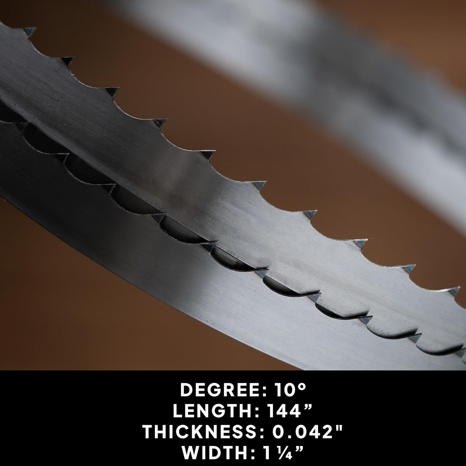 10° Hook Angle 5-Pack of 144″ DoubleHard Sawmill Blades for All Wood Types