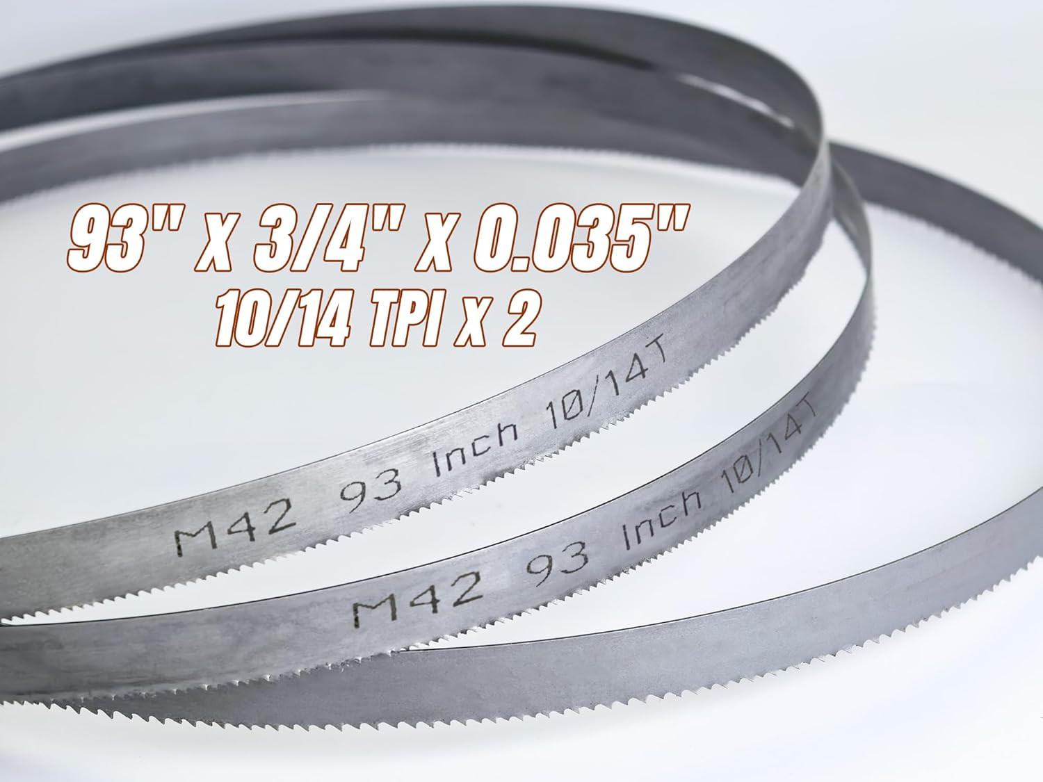 93″ Bandsaw Blades 2 Pack, Metal Cutting, 93 X 3/4 X 0.035 Inch, Band Saw Blades