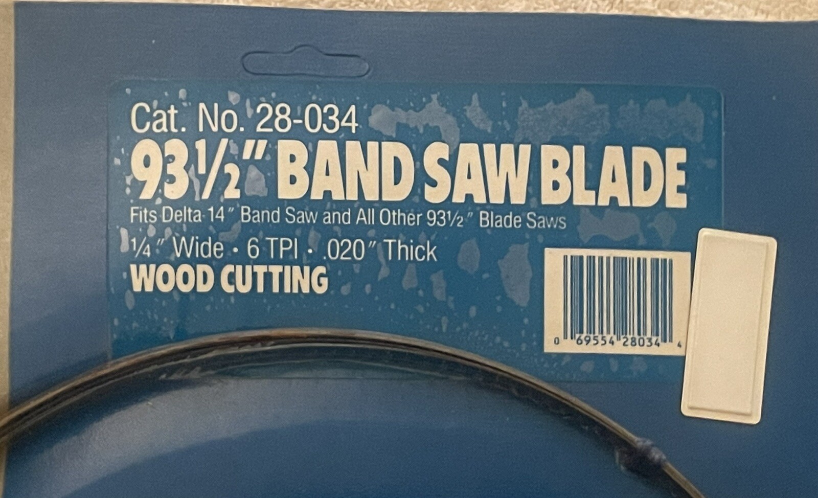 Delta 28-034 Wood 93 1/2″ BAND SAW BLADE D/ Wide – 6 TPI : 020″ Thick